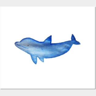 Cute watercolor dolphin Posters and Art